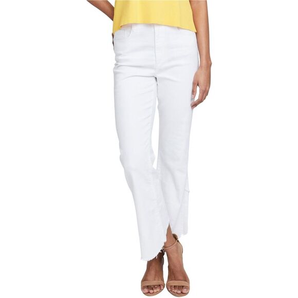 Rachel Roy Denim - Rachel Roy Womens Frayed Ankle Straight Leg Loose Jeans, White, 27, DM